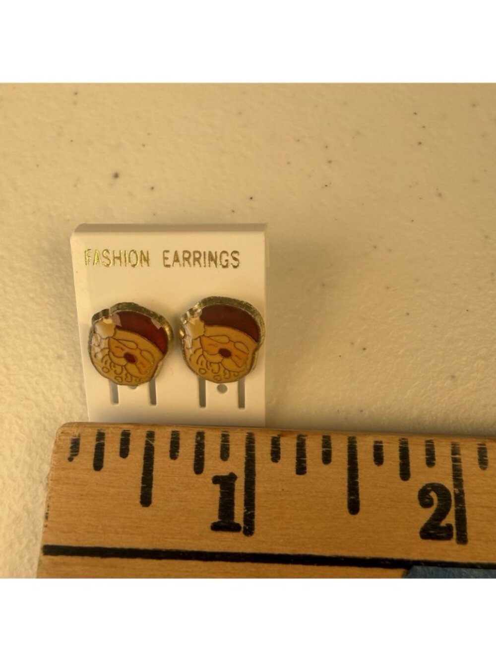 Vintage Santa Stud Earrings Enameled 80’s Christmas Holiday New - Picture 3 of 3